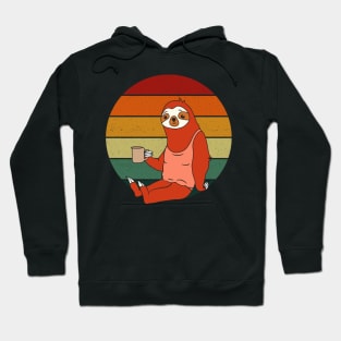 Sloth Coffee Retro Sunset Hoodie